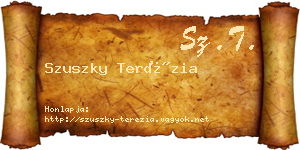 Szuszky Terézia névjegykártya